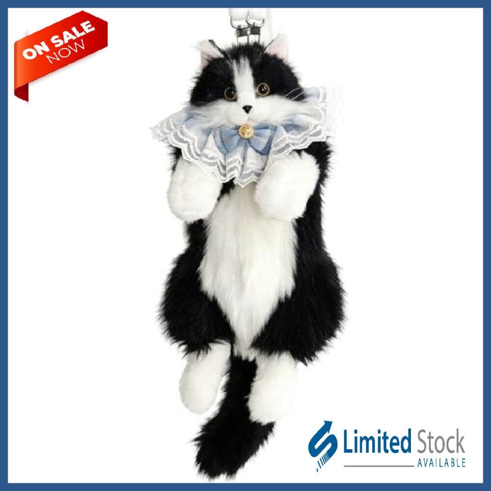 Handcrafted Cat Plush Backpack With Adjustable St… - image 2